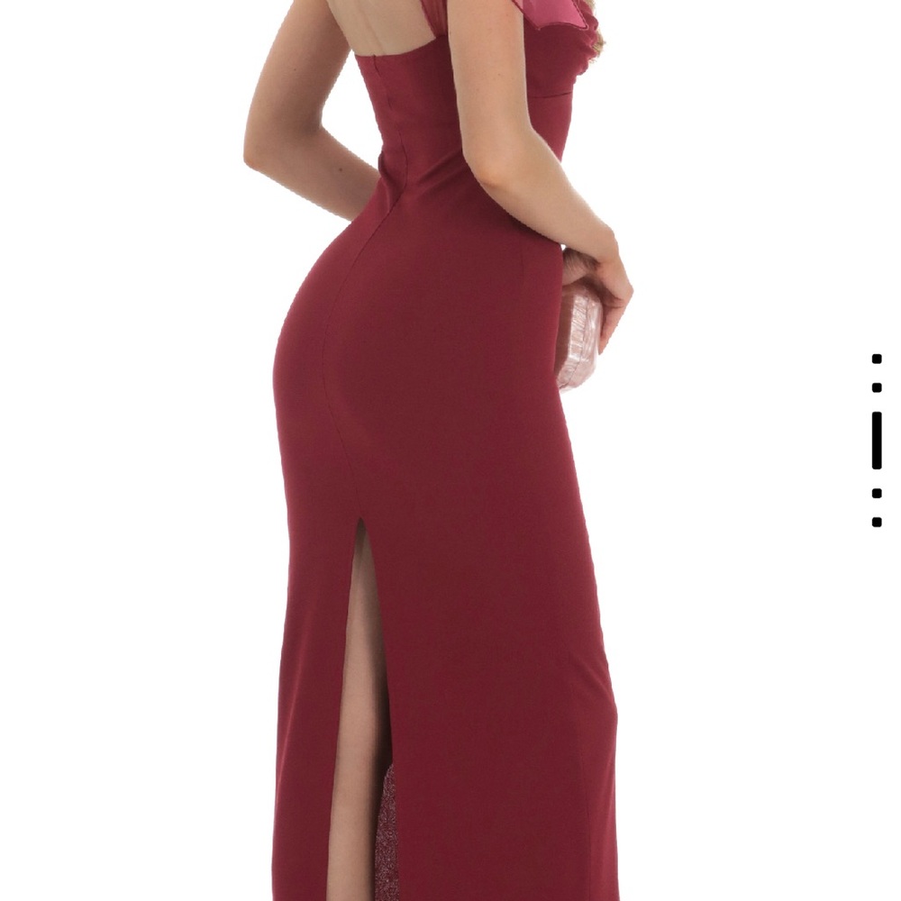 Lucy in the Sky Burgundy Maxi Dress - Picture 3 of 5
